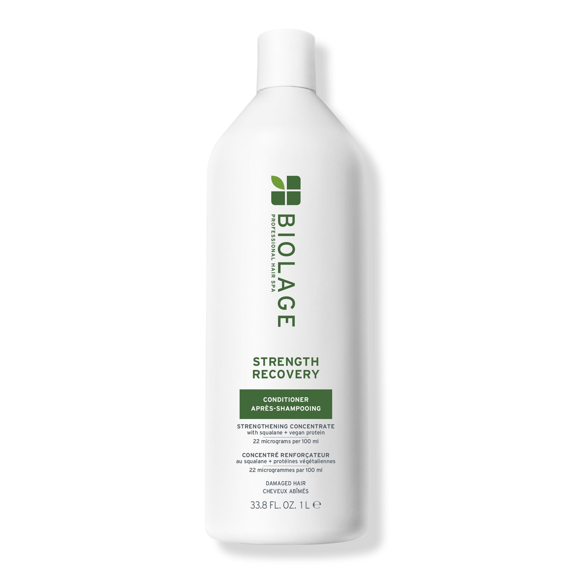 Biolage Strength Recovery Conditioner 1 L — current-generation litre bottle, front label, plain white background