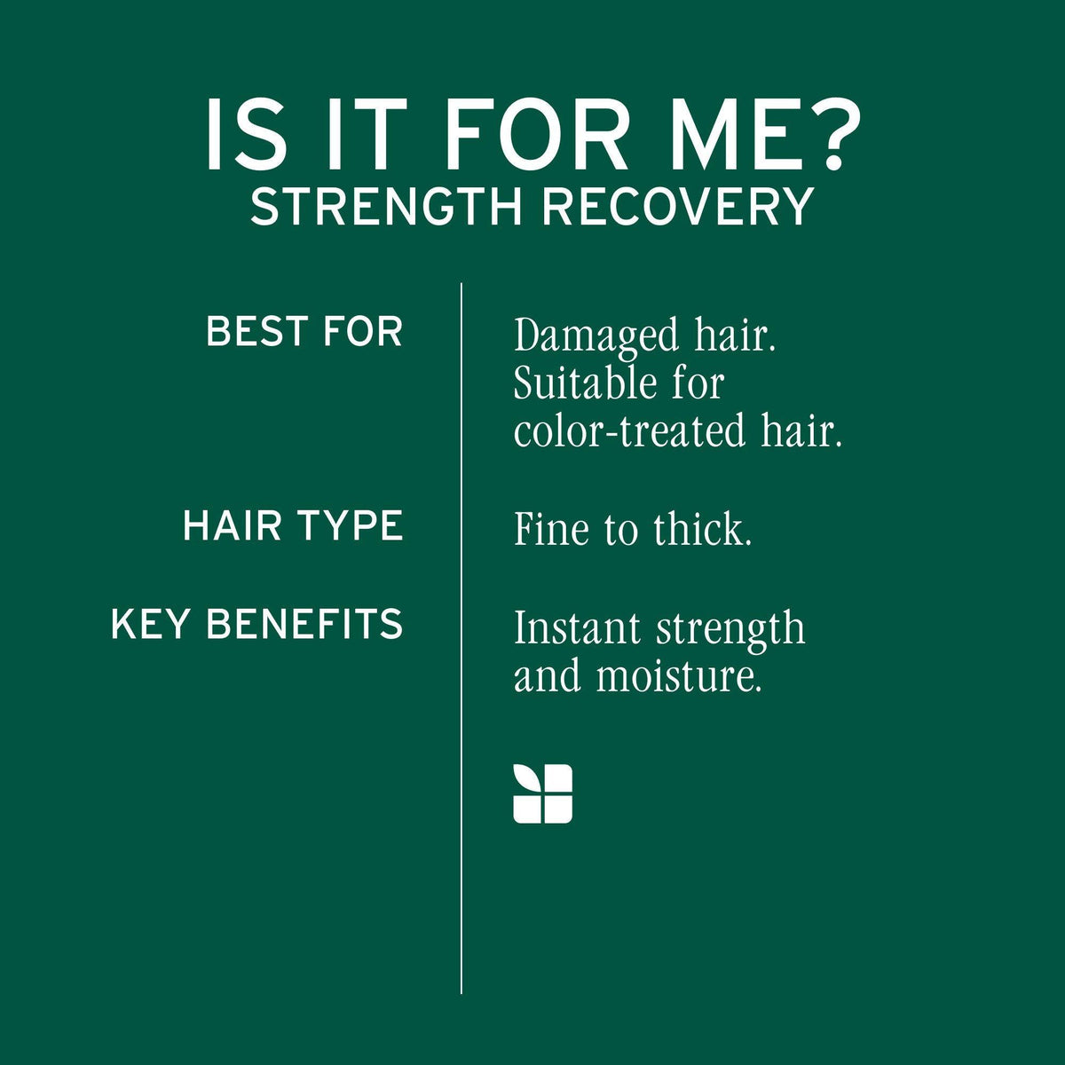 Biolage Strength Recovery Deep Treatment Mask — is it for me: damaged hair, fine to thick