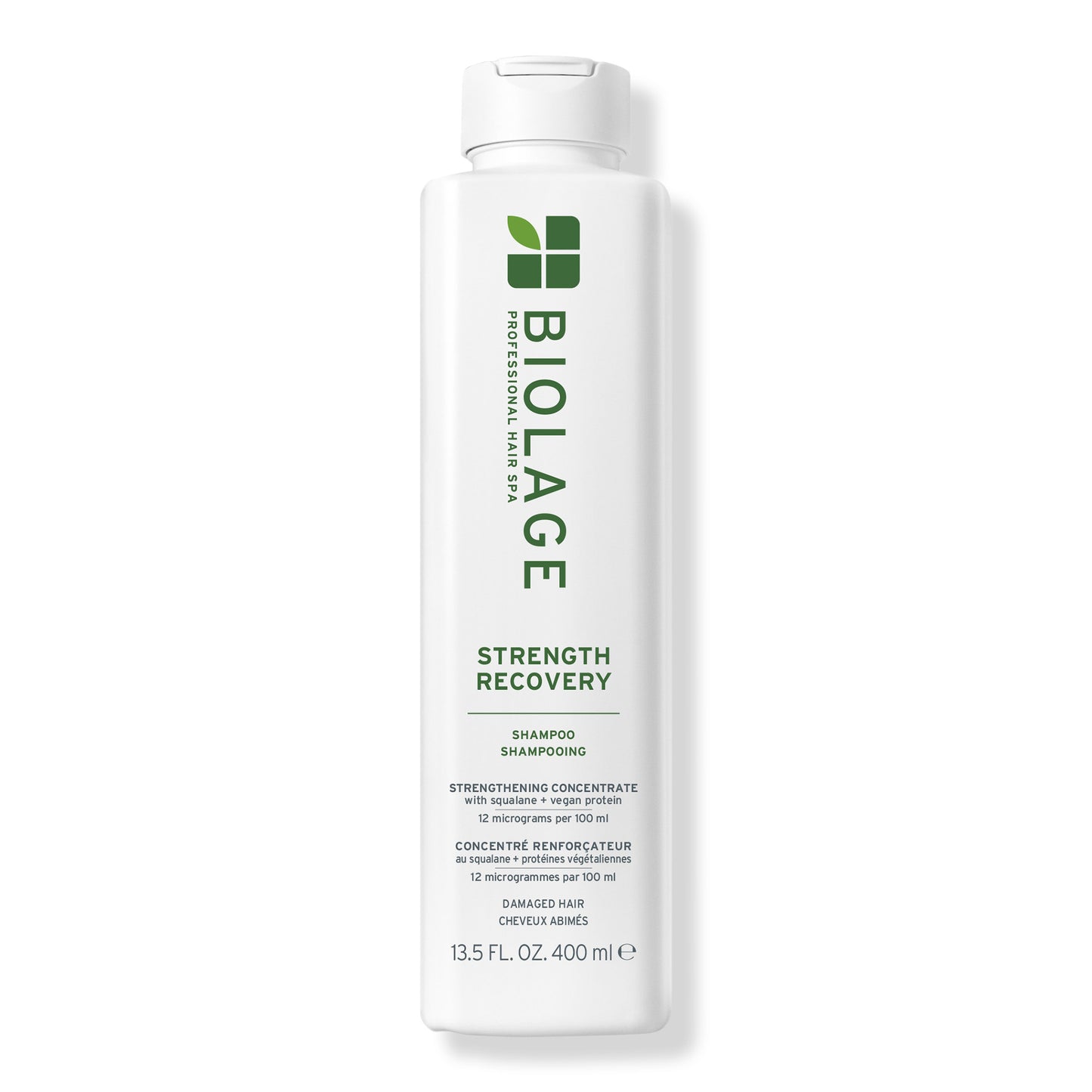 Biolage Strength Recovery Shampoo 400 ml — current-generation bottle, front label, plain white background