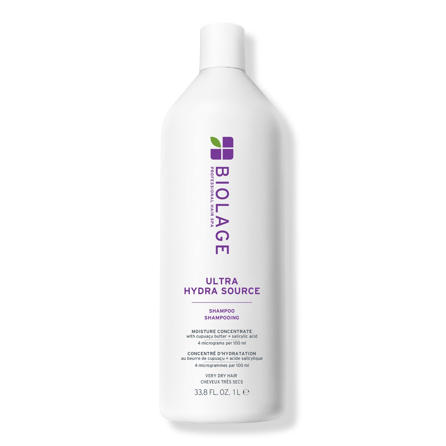 Biolage Ultra HydraSource Shampoo 1 L — current-generation litre bottle, front label, plain white background