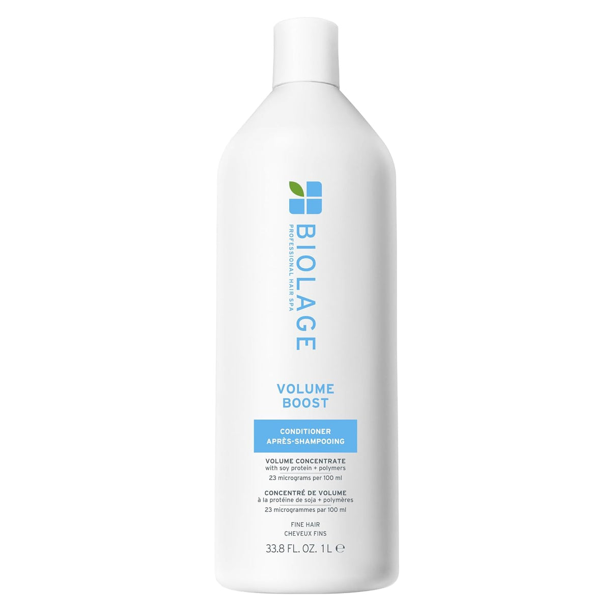 Biolage Volume Boost Conditioner 1L — white salon litre bottle, front, plain background