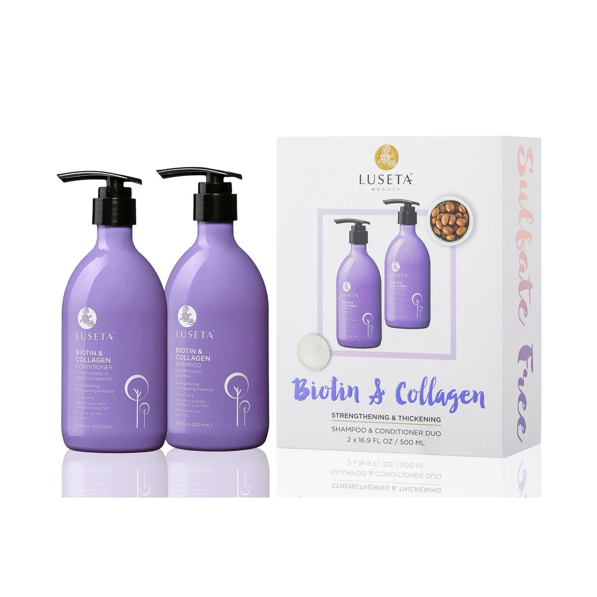 Luseta Beauty Biotin & Collagen Shampoo & Conditioner Duo — product photograph