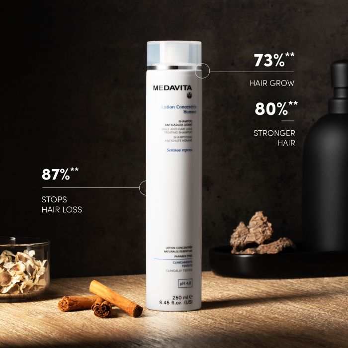 Medavita Lotion Concentrée Homme Men's Densifying Shampoo – Densifying Care for Thinning Hair 55ml