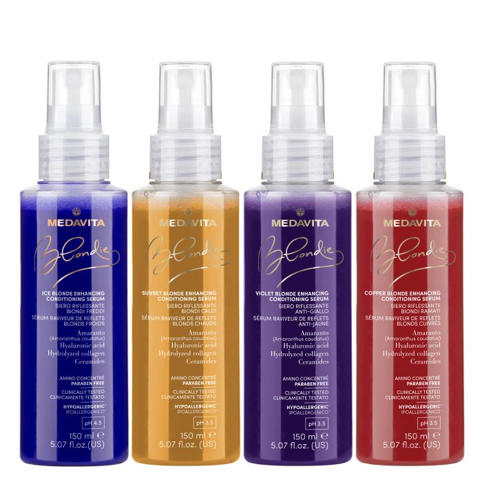 Medavita Blondie Copper Blonde Enhancing Conditioning Serum – Tone Care for Blonde Hair 150ml