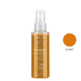 Medavita Blondie Sunset Blonde Enhancing Conditioning Serum — 150 ml Sunset Blonde Enhancing Conditioning Serum bottle with its warm-gold tone swatch