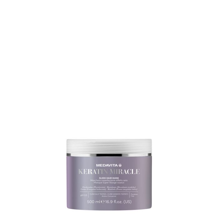 Medavita Keratin Miracle Sleek Hair Mask – Smoothing Anti-Frizz Care 500ml