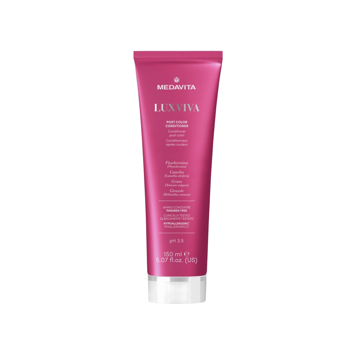 Medavita Luxviva Conditioner Post Color — bottle front, plain white background