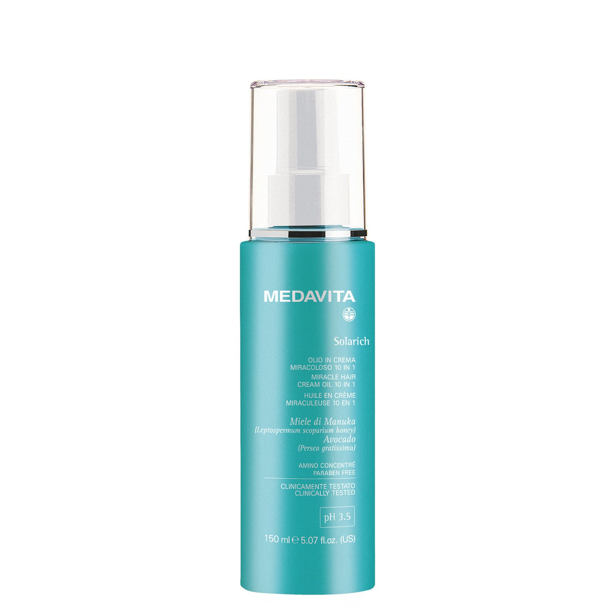 Medavita Solarich Miracle Cream Oil 10 In 1 — 150 ml bottle front, plain white background