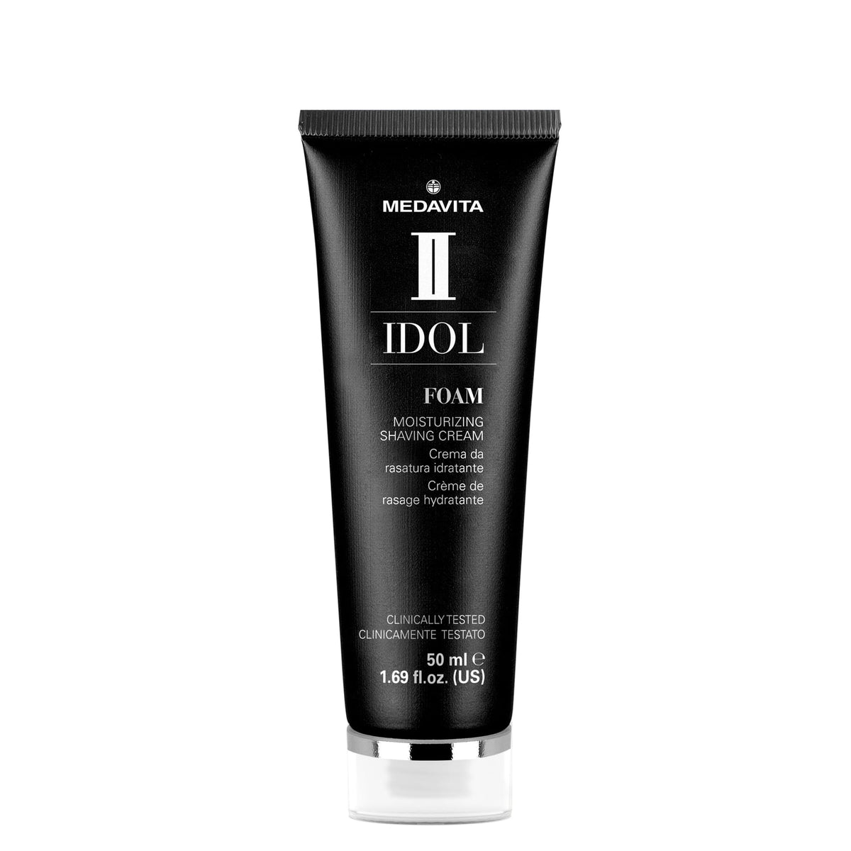 Medavita Idol Man Foam Moist Shaving Cream — 50 ml bottle front, plain white background