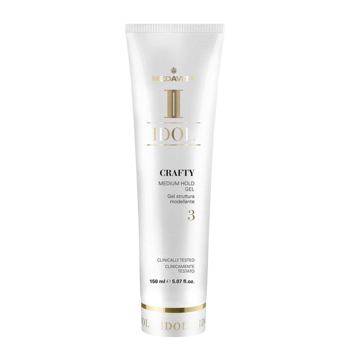 Medavita Idol Creative Crafty Medium Hold Gel — 150 ml tube, front label, plain white background
