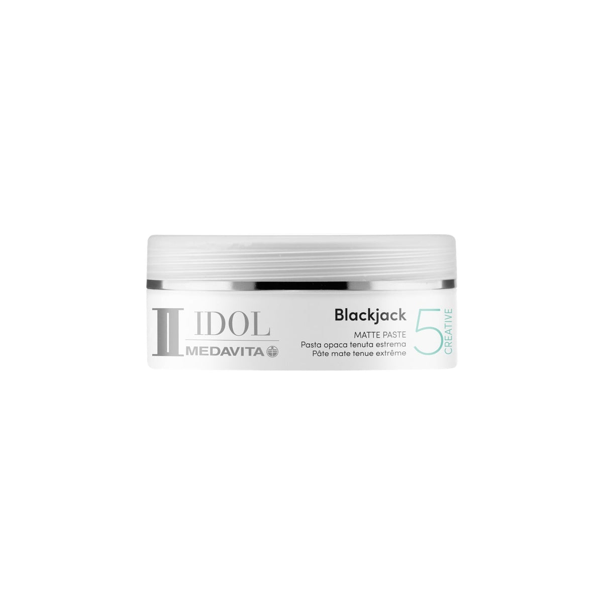 Medavita Idol Blackjack Matte Paste — bottle front, plain white background