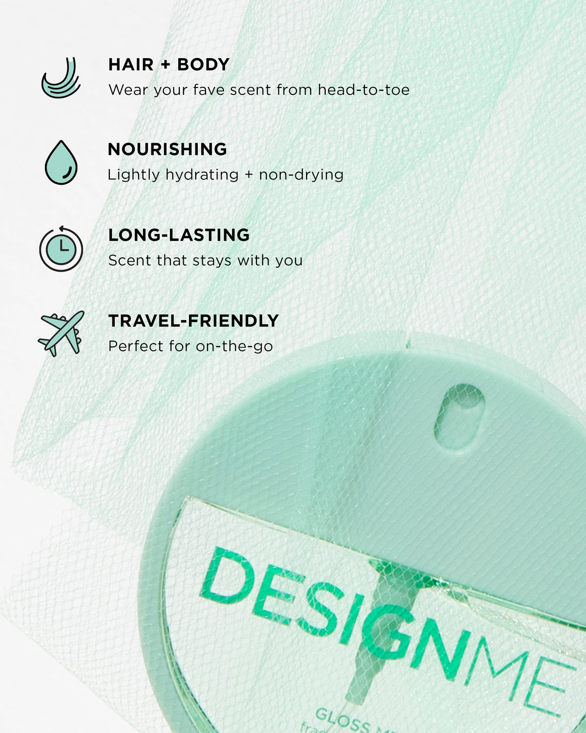 Design.Me Gloss.Me Hair & Body Fragrance Mist – Ambrette, Magnolia & Sandalwood 25ml