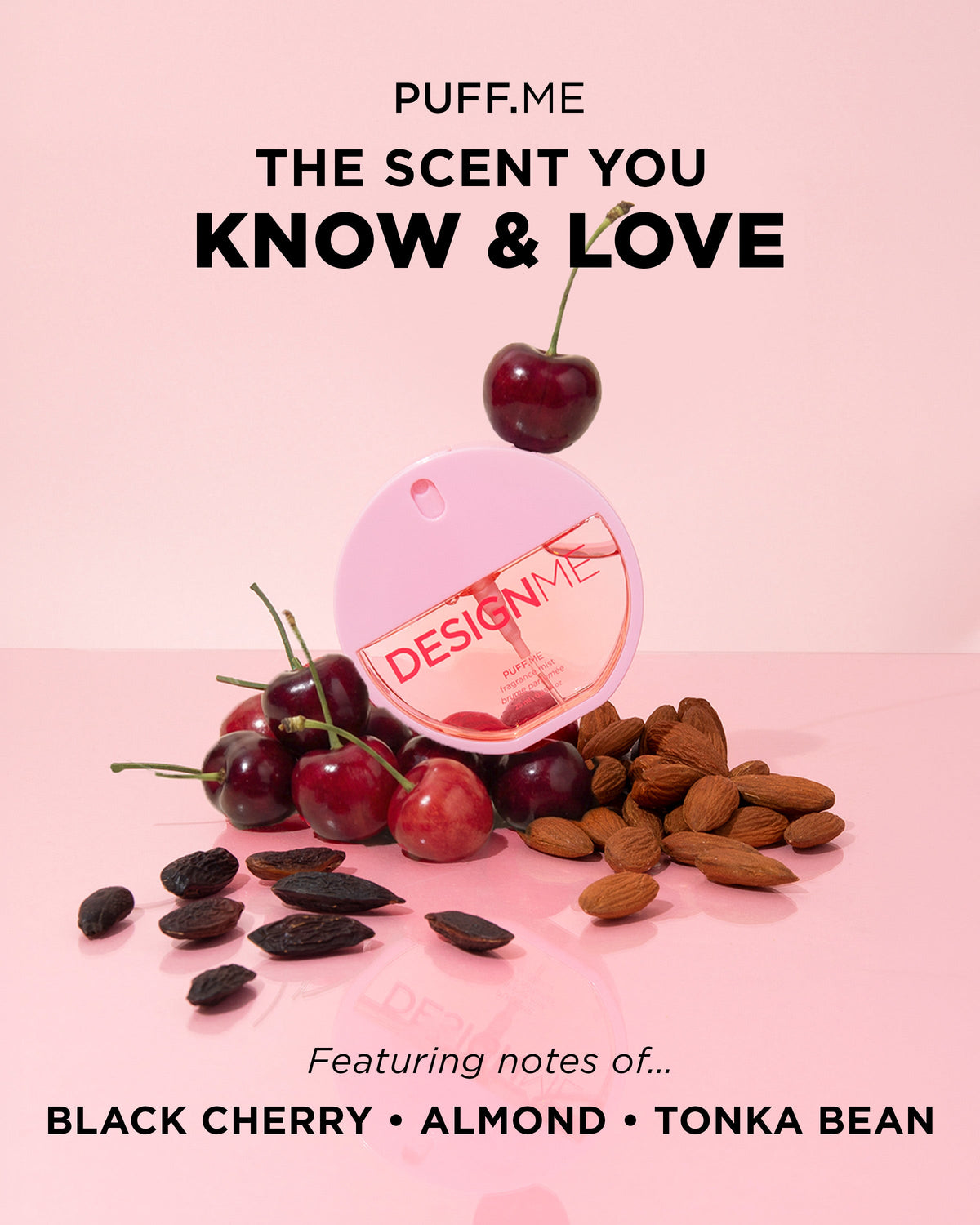 Design.Me Puff.Me Hair & Body Fragrance Mist – Black Cherry, Almond & Vanilla 25ml