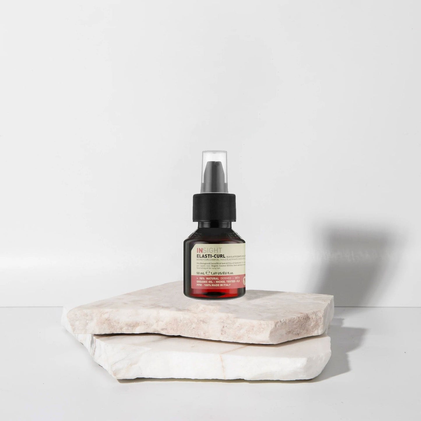 Insight Elasti-Curl Bouncy Curls Hair Oil 50 ml — same bottle in the cream-label livery currently supplied in Canada
