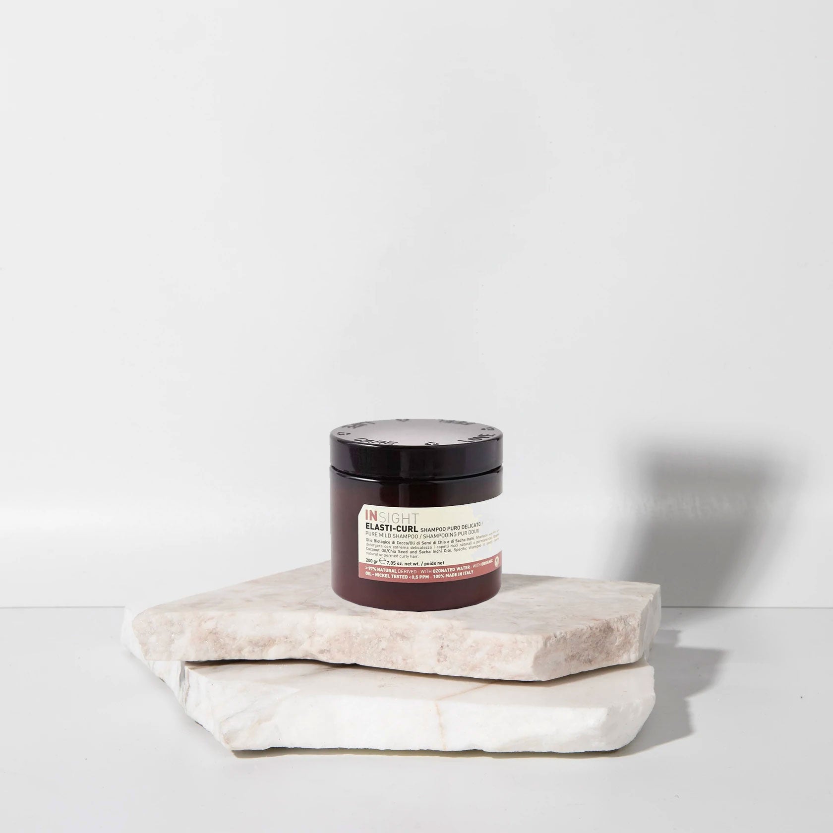 Insight Elasti-Curl Pure Mild Shampoo 200 g — 200 g amber jar with cream front label, official brand packshot