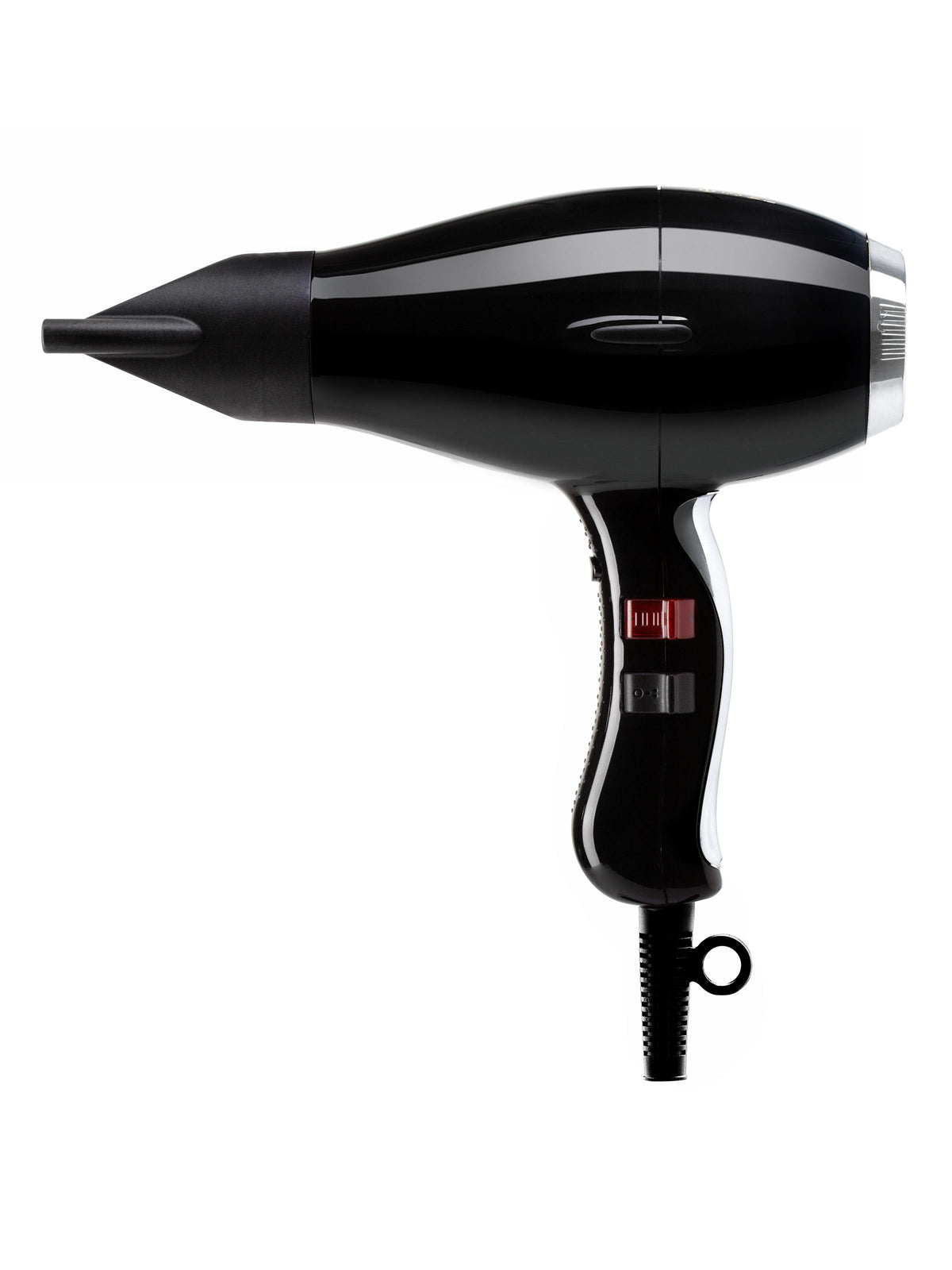 Elchim 3900 Healthy Ionic hair dryer, Black and Silver, side view