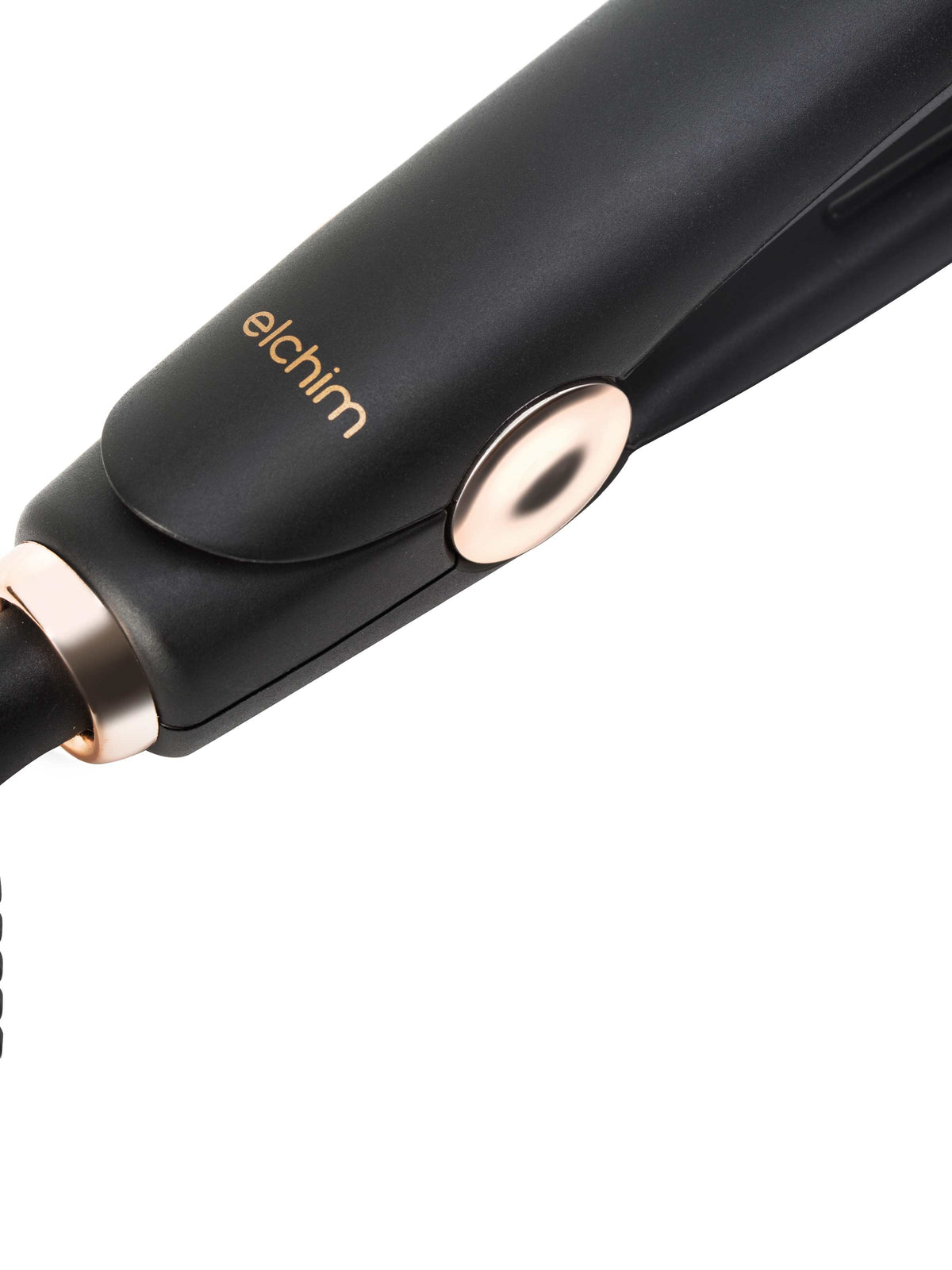 Elchim Natures Touch flat iron, logo and controls detail