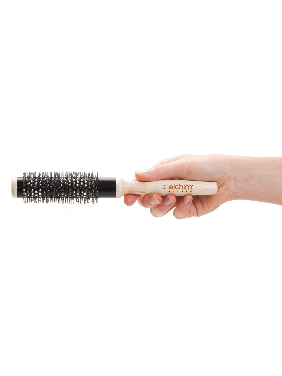 Elchim wooden thermal round brush, 24 mm, in the hand