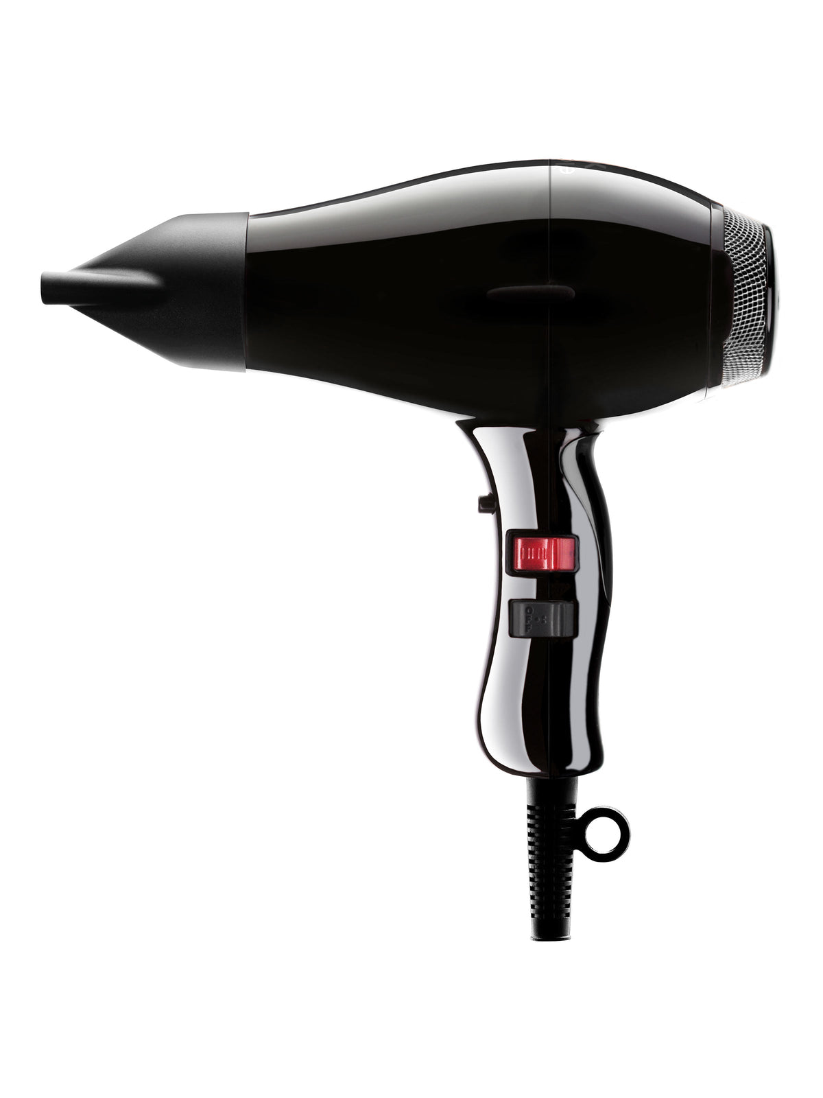 Elchim Xlite Plus hair dryer, black, side view