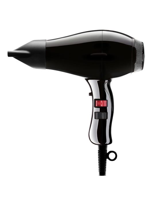 Elchim Xlite Plus hair dryer, black, side view