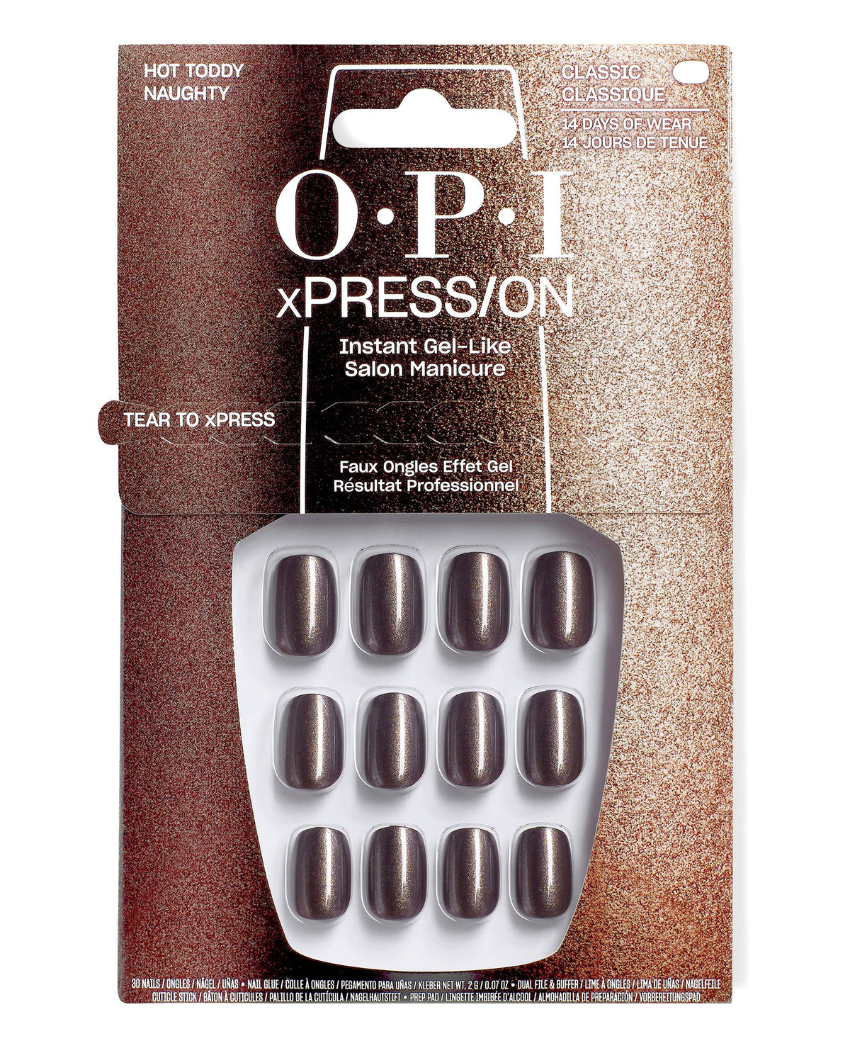 OPI xPRESS/ON — Hot Toddy Naughty – Short, official OPI product image