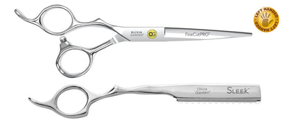 Olivia Garden FineCutPRO Shear & Razor Case Deal — 6" / Left-handed, plain white background