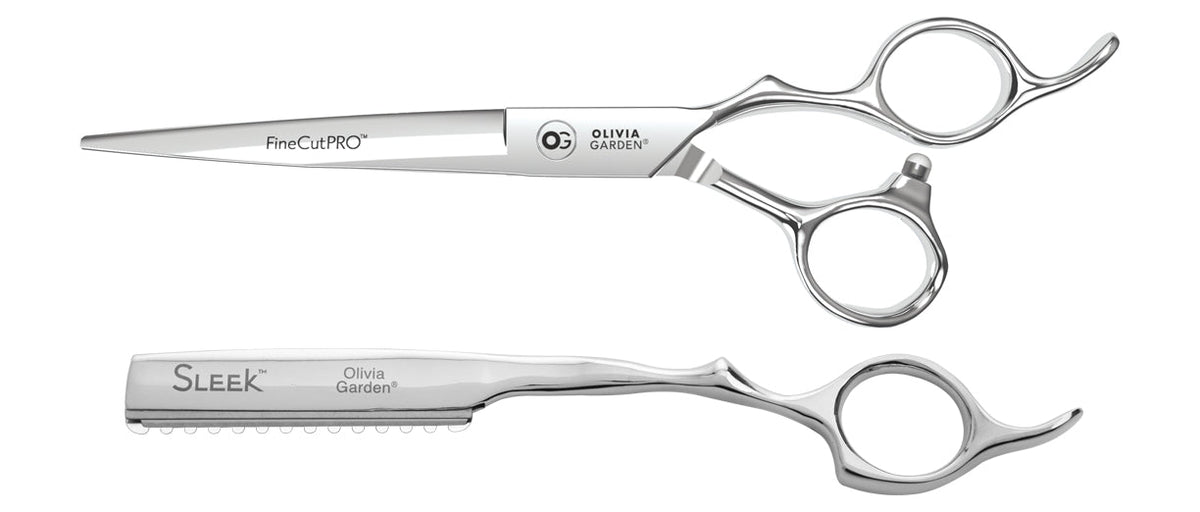 Olivia Garden FineCutPRO Shear & Razor Case Deal — 6.5" / Right-handed, plain white background