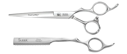 Olivia Garden FineCutPRO Shear & Razor Case Deal — 6.5" / Right-handed, plain white background
