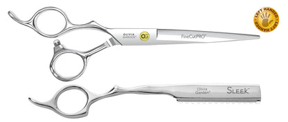 Olivia Garden FineCutPRO Shear & Razor Case Deal — 6.5" / Left-handed, plain white background