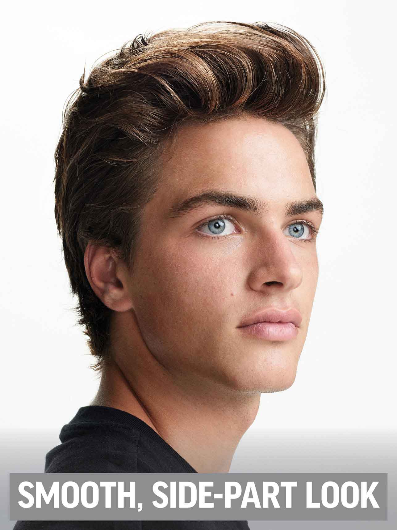 American Crew Grooming Cream — model wearing a smooth side-part style created with Grooming Cream