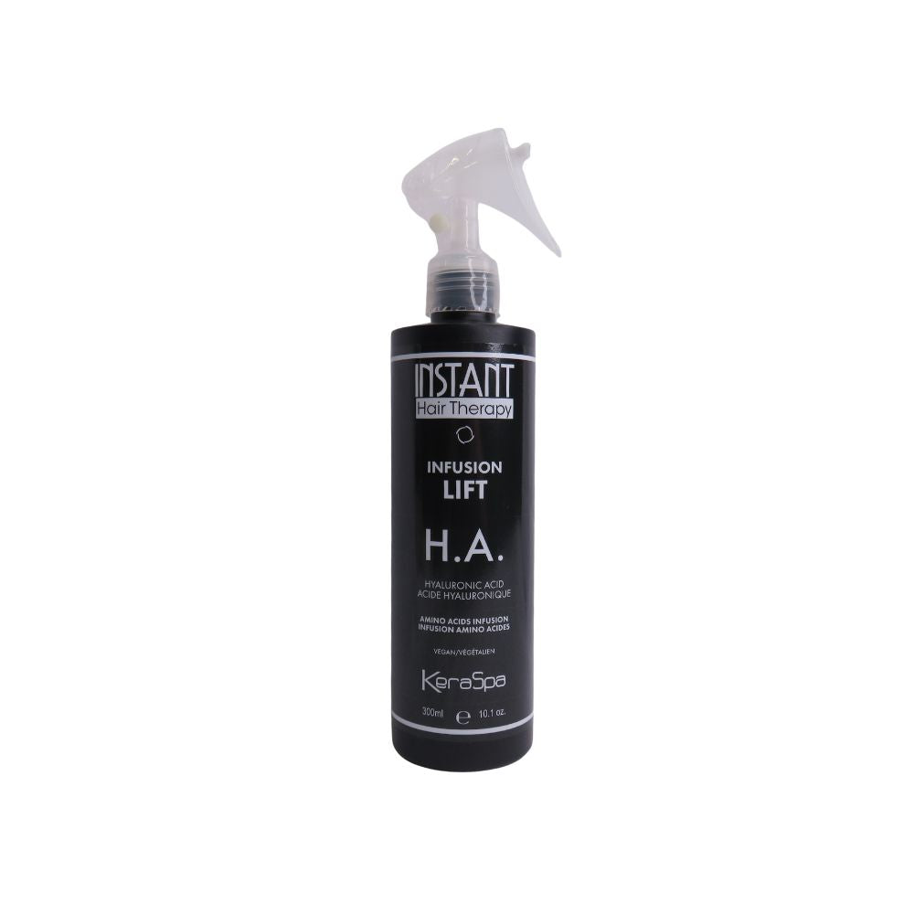 Keraspa Instant Hair Therapy Infusion Lift H.A. — black 300 ml spray bottle with trigger, front label
