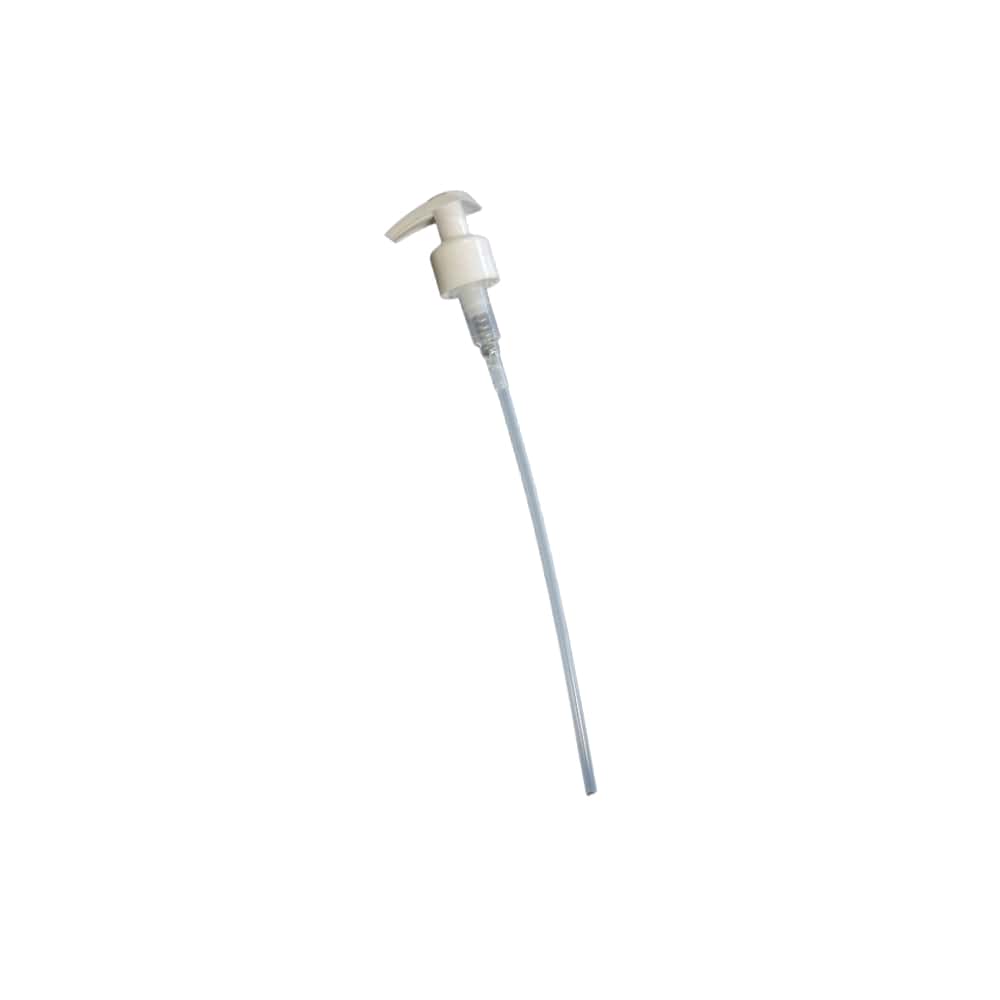 Keraspa Litre Pump — white dispensing pump with long dip tube for 1 L bottles