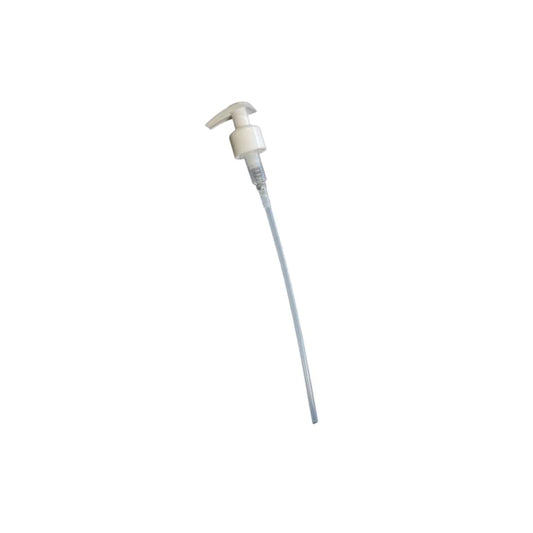 Keraspa Litre Pump — white dispensing pump with long dip tube for 1 L bottles