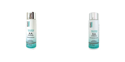 Keraspa Instant Hair Therapy Replumping H.A. Shampoo & Conditioner Duo — 300 ml shampoo and 300 ml conditioner bottles side by side, distributor photographs on white
