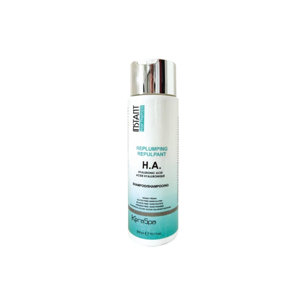 Keraspa Instant Hair Therapy Replumping H.A. Shampoo & Conditioner Duo — 300 ml shampoo bottle, front label