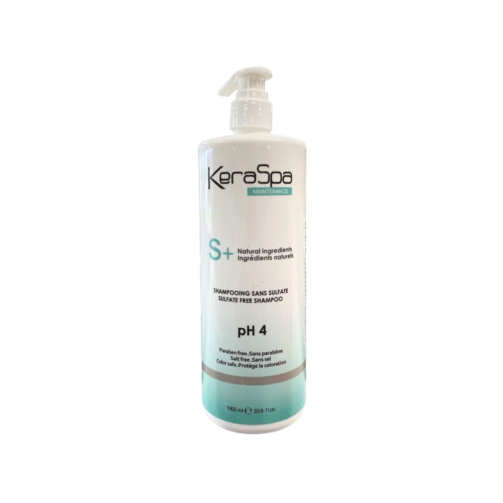 Keraspa S+ & C+ Sulfate-Free Shampoo & Anti-Frizz Conditioner Duo — 1000 ml shampoo bottle, front label