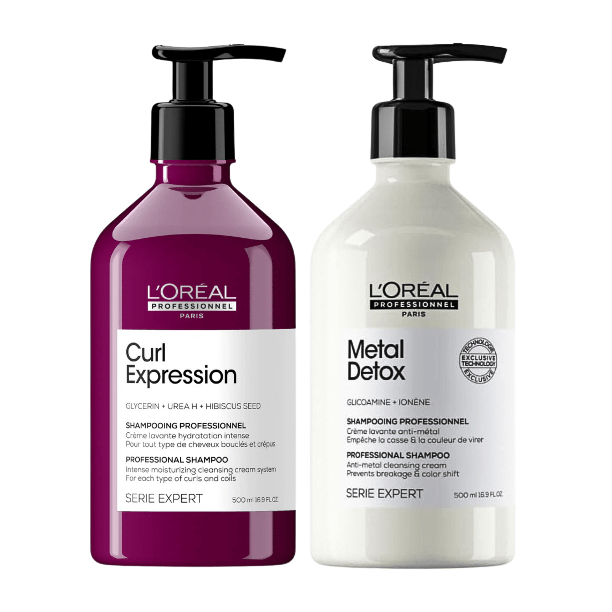 L’Oréal Professionnel Duo – Curl Expression Intense Hydration Cream Shampoo 500ml + Metal Detox Cream Shampoo 500ml | L’Oréal Professionnel | ProHair.ca