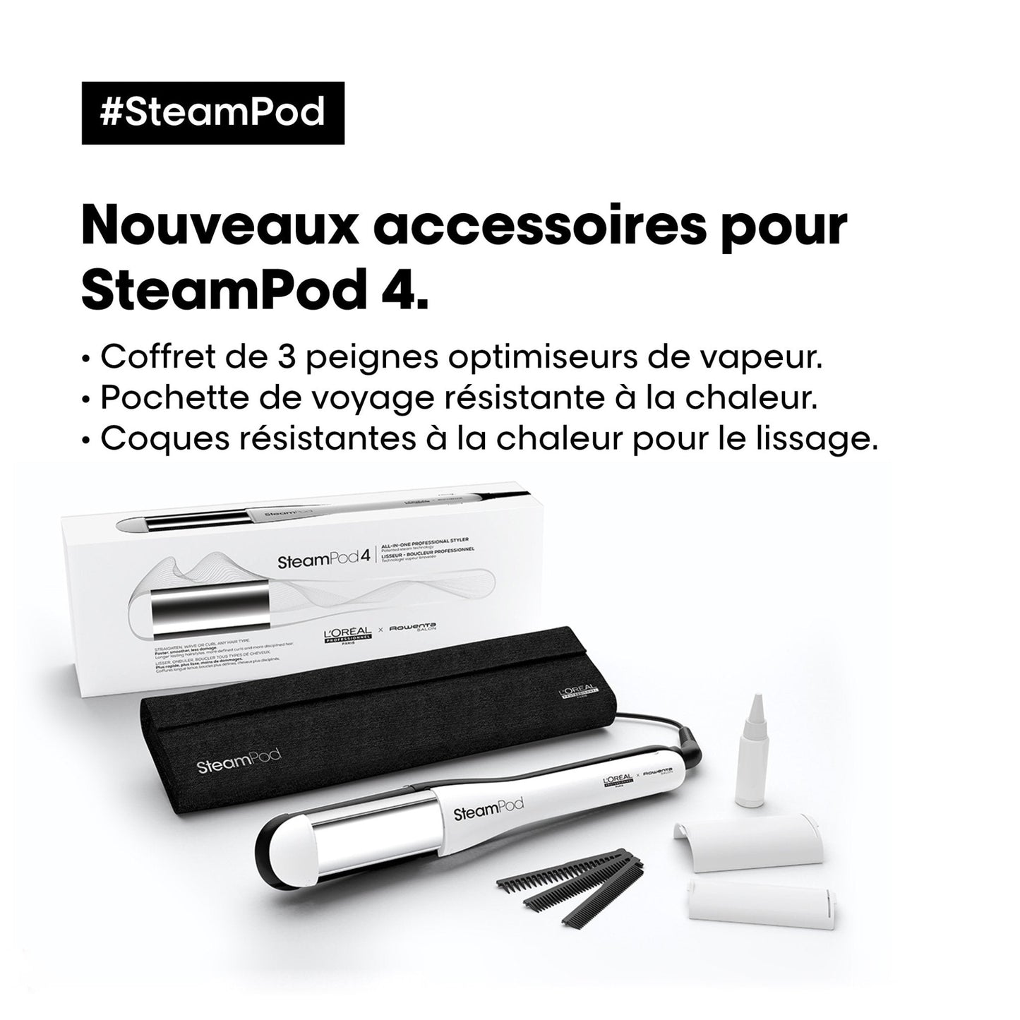 L'Or√©al. Ensemble Steampod 4.0, S√©rum et Tech Bag