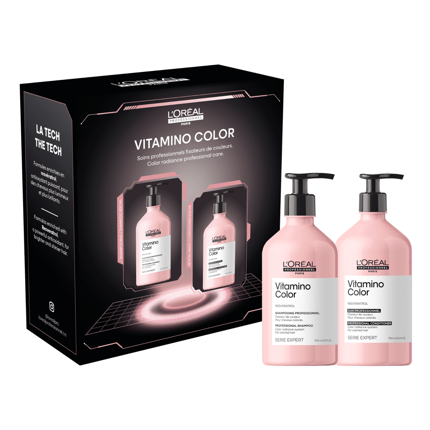 L'Oréal Professionnel Série Expert Vitamino Color Holiday Gift Set – Shampoo & Conditioner 500ml Each