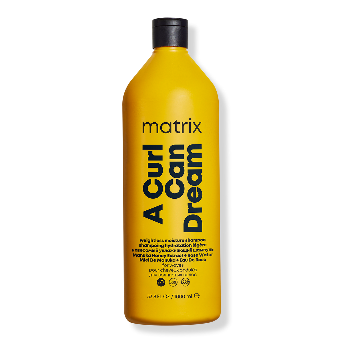 Matrix A Curl Can Dream Wave Weightless Shampoo 1 L — yellow litre bottle, front label