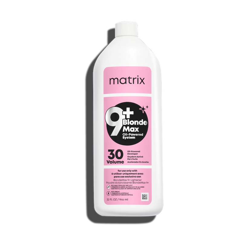 Matrix BlondeMax 9+ Developer 30 Vol 946 ml — white professional bottle, front label