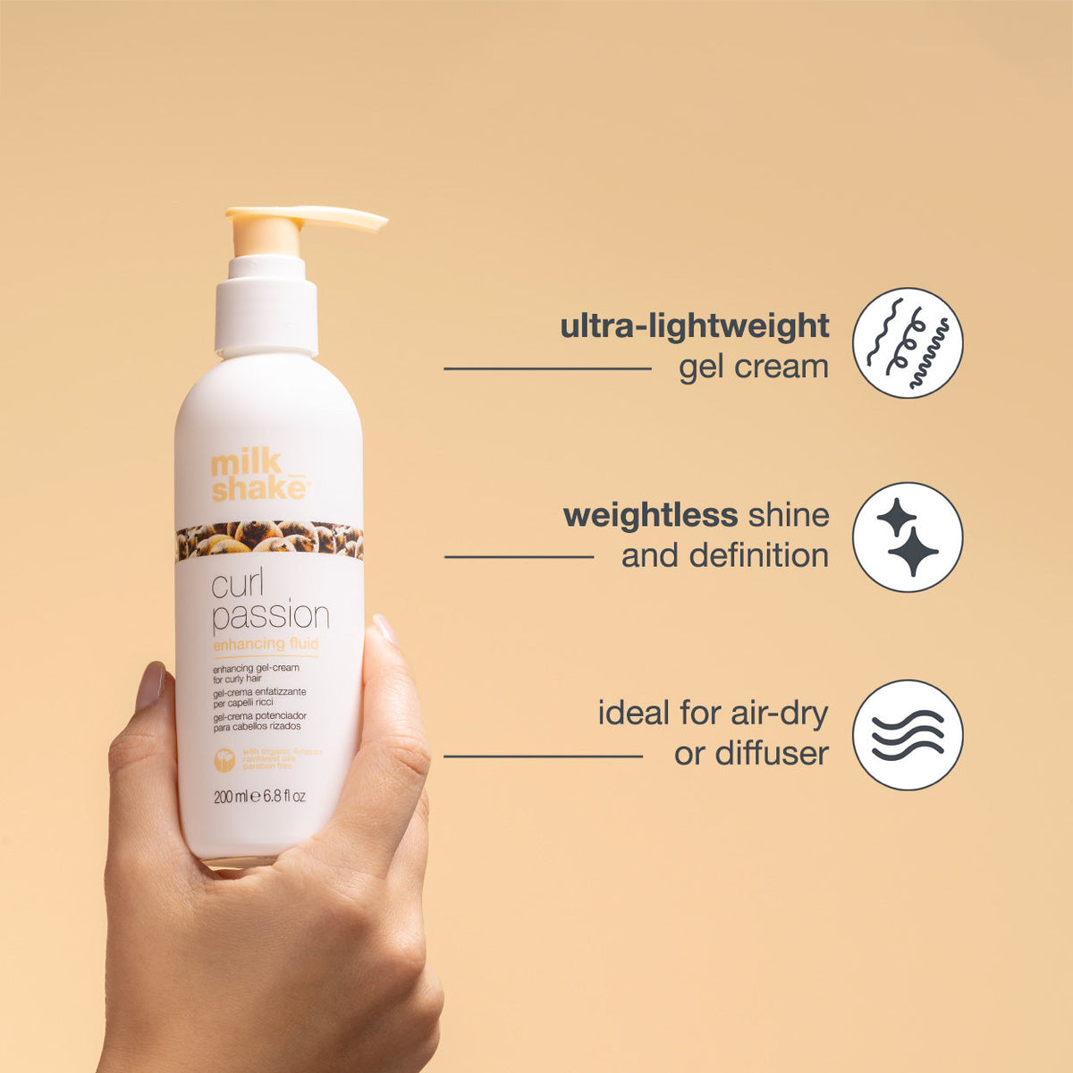 milk_shake Enhancing Fluid Strengthening Gel Cream for Curly Hair — key benefits