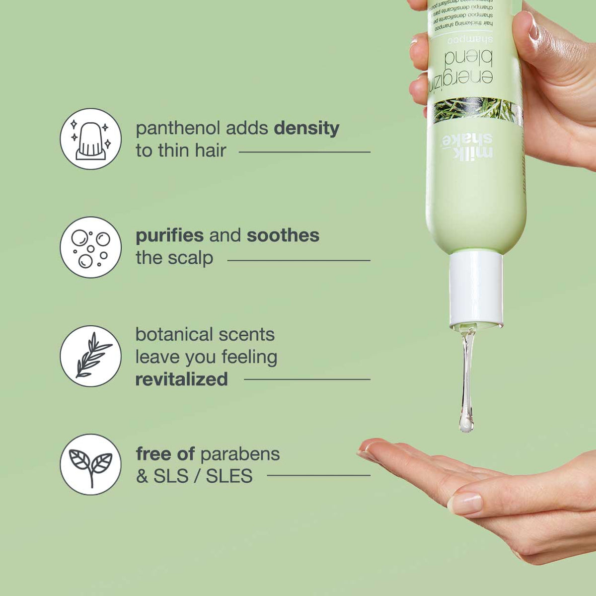 milk_shake Energizing Shampoo — key benefits