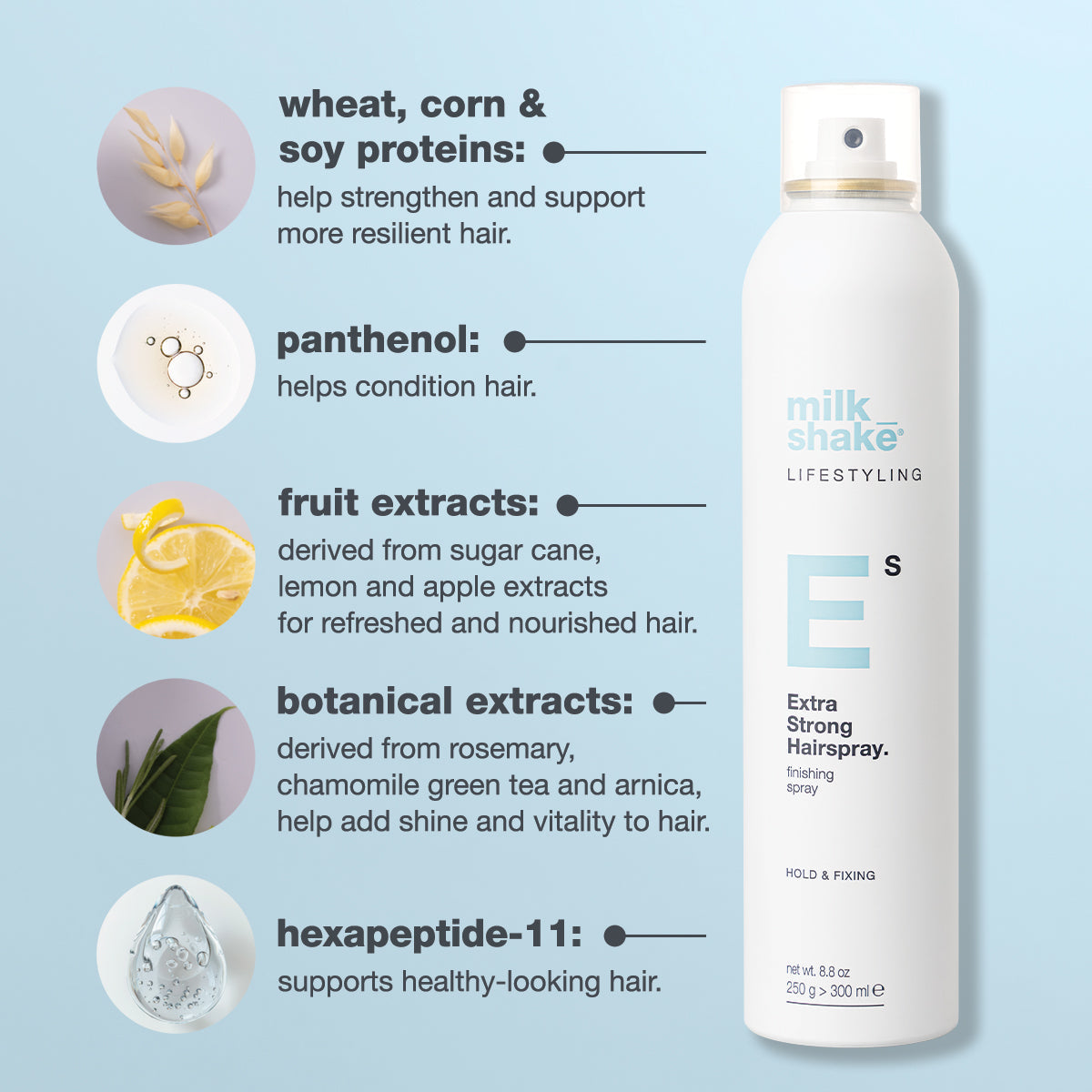 milk_shake Lifestyling Extra Strong Hold Hairspray — key ingredients