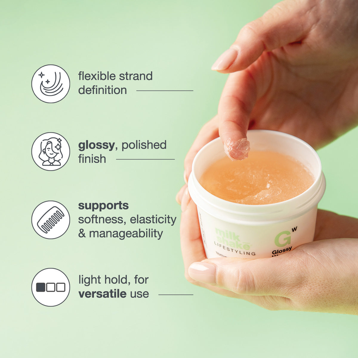 milk_shake Lifestyling Glossy Wax — key benefits