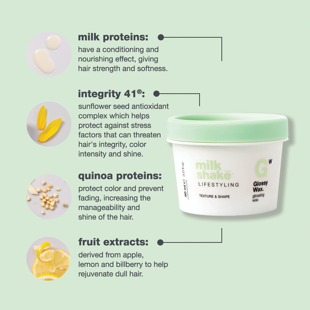 milk_shake Lifestyling Glossy Wax — key ingredients