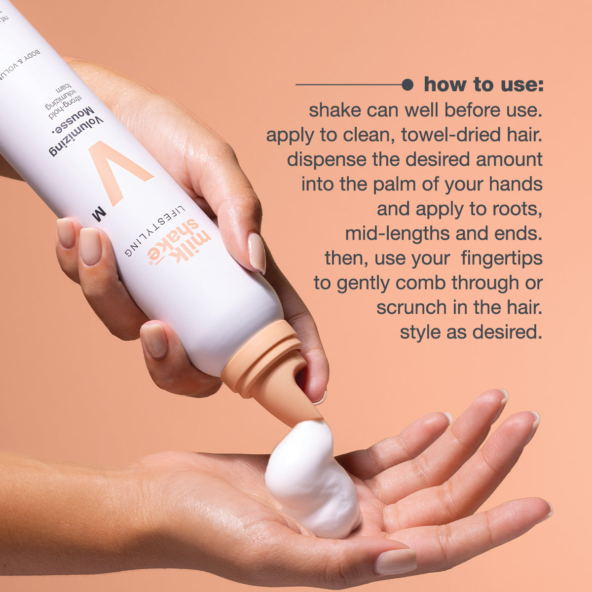 milk_shake Lifestyling Volumizing Mousse Strong Hold — how to use