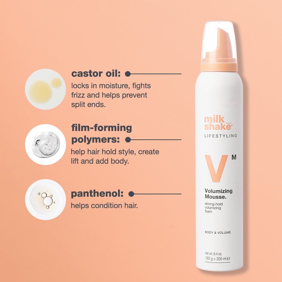 milk_shake Lifestyling Volumizing Mousse Strong Hold — key ingredients