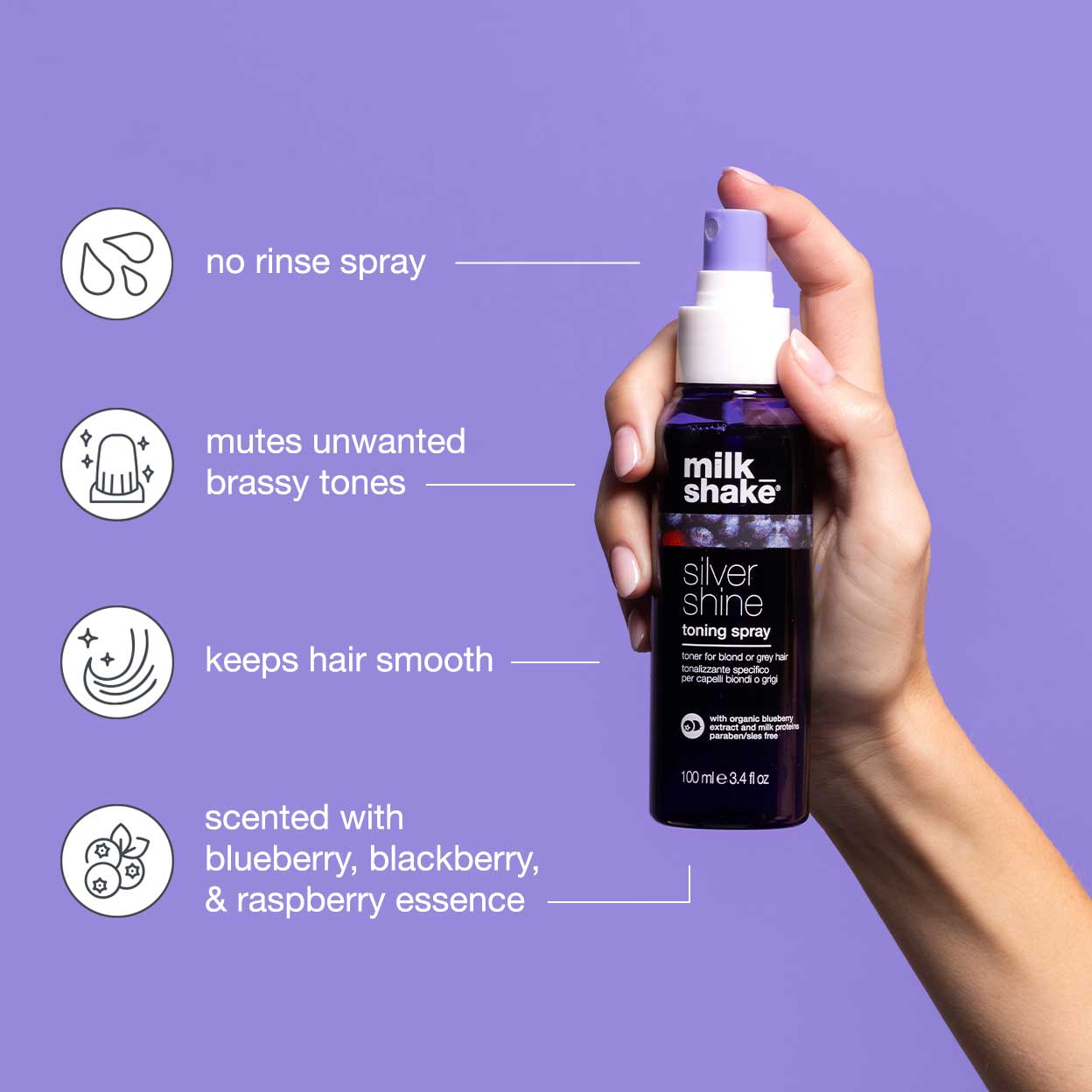 milk_shake Toning Spray — Silver Shine — key features