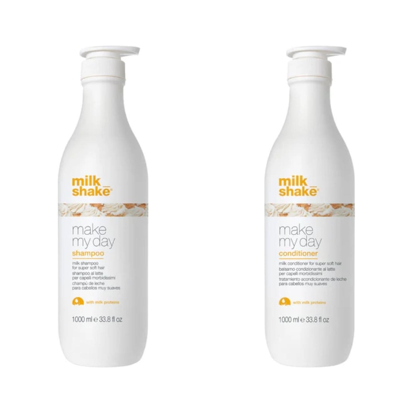 milk_shake All Hair Types Shampoo & Conditioner Duo — 1 L + 1 L duo: shampoo and conditioner side by side, plain white background